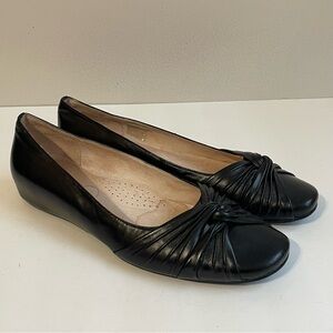 Daniela Dolci ASSAM Ballet Flats Black Leather Hidden Wedge Women's 38 US 8-8.5